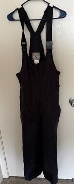 Sport Essentials Black Insulated Snow Bibs Overalls Winter Ski Pants Large